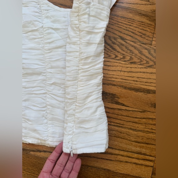 Reformation White Ruched Tank Top - Picture 4 of 9